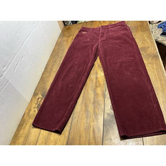 Empyre Relaxed Baggy Corduroy Pants Men’s 32 Burgundy Skateboard Y2K Hip Hop - Picture 1 of 11